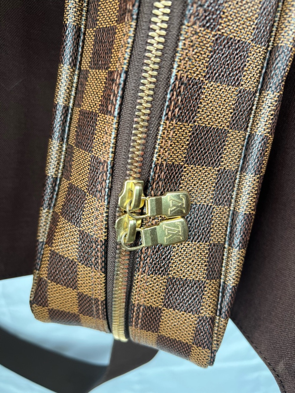 Louis Vuitton Brown Checkered Messenger Bag - Picture 10 of 12